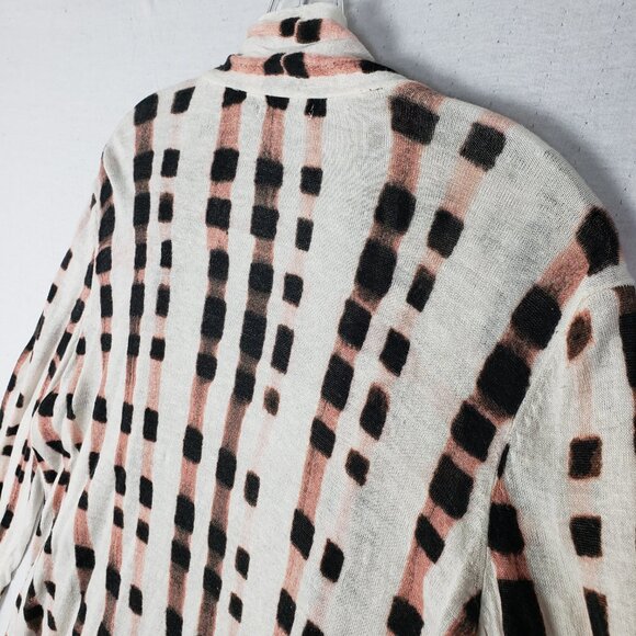 NIC+ZOE Island Time Cardy Abstract Print Linen Open Front Cardigan size L Resort - Picture 8 of 14